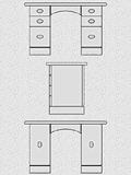 Office Furniture Kneehole Pedestal Desk